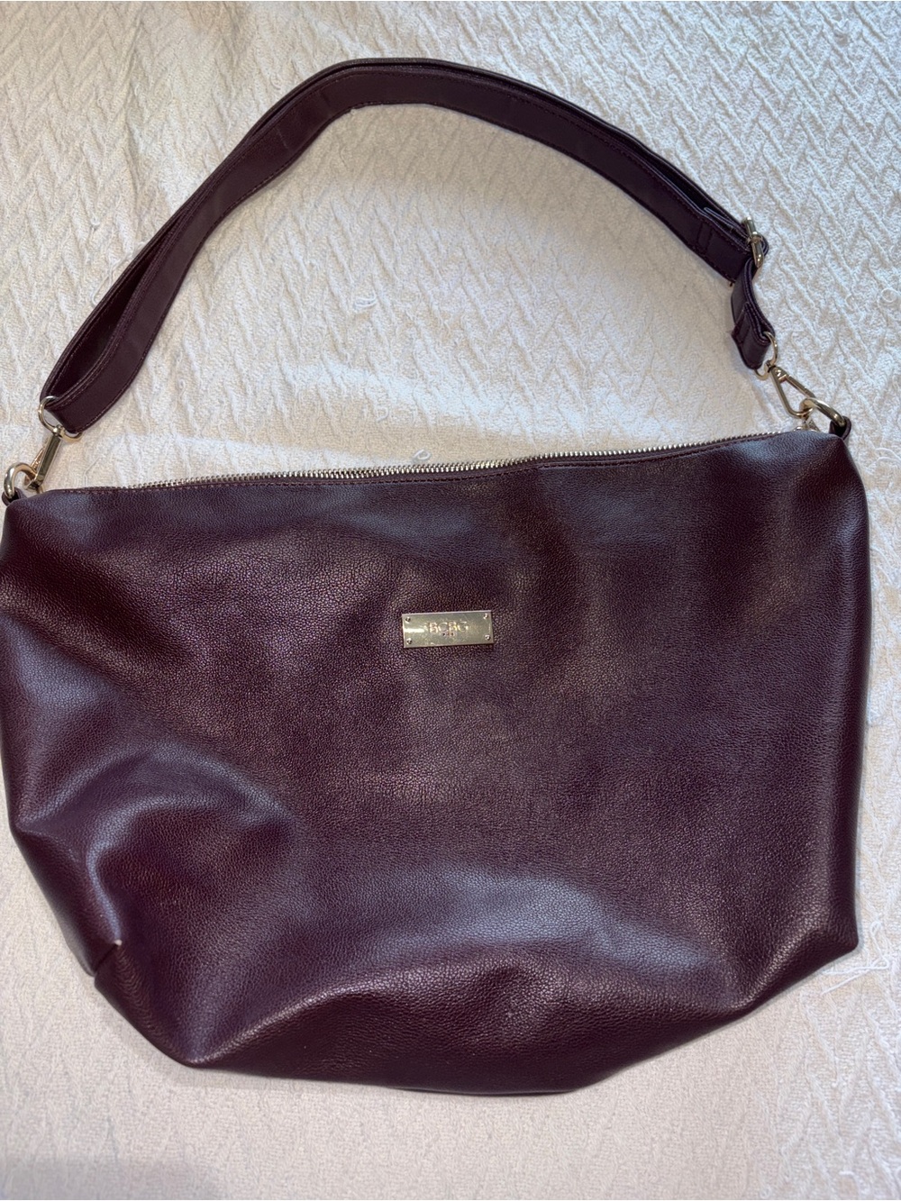 BCBG Paris Shoulder Bag - Deep Plum Leather